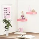 BAMEOS Pink Floating Shelves for Wall, 6" x 6" Wall Shelves for Room, Floating Book Shelves, Hanging Shelves for Bedroom, Bedroom, Living Room, Kitchen (Set of 2) by CozyNest Decor