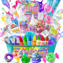 DIY Slime Kit for Girls, Galaxy & Glow in The Dark Slime Making Kit for Kids 6-12, Glimmer Crunchy, Butter & Cloud Slime Kit with Add-ins, Foam Balls, Charms, Glitters, Gift Toys for Boys Girls by TinyTreasures Baby Boutique