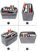 LEXSION Felt Purse Bag Organizer Insert with zipper Bag Tote Shaper Fit Speedy Neverful PM MM by CozyNest Decor