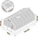 MUPATER 8 x 14FT Walk-in Wooden Greenhouse for Outdoor, Heavy Duty Green House Kit with Ventilated Window & Lockable Door, Greenhouse for Outside Garden, Backyard, Patio, Lawn by GreenHaven Gardens