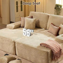 ovios 81" Oversized Sectional Double Lounge Chaise with Cloud Plush Sofa Bed, No Assembly Required, Fluffy Modern Sleeper Loveseat Chair for Indoor Living Room Bedroom Reading, Beige (Plush Fabric) by CozyNest Decor
