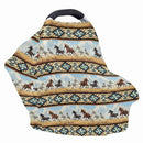 Binienty Car Seat Covers Canopy Cover for Babies, Western Aztec Horse Nursing Carseat Canopy Multifunction Breastfeeding Covers Fits Stroller, High Chair, Shopping Cart by TinyTreasures Baby Boutique