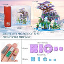 Chinese Moon Palace Pavilion Building Blocks Set - Micro Miniature Bonsai Tree House with String Lights and Flowers for Adults and Kids (4574 Pieces) by GreenHaven Gardens