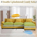 URRED Modular Sectional Sofa Comfy Cloud Couch, Modern Chenille Sofa Sleeper Deep Seat Couches with Ottoman/Pillows for Living Room (Yellow, 117''- L Shape) by CozyNest Decor