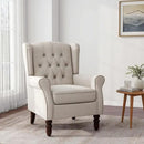 Accent Chair, Upholstered Armchair with Button Tufted High Back & Solid Wood Legs, Comfy Wingback Reading Single Sofa Chair for Small Spaces, Living Room, Bedroom (Beige, Set of 1) by CozyNest Decor