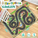 Kids Rug, Race Track Baby Play Mats, Realistic 3D Cascading Surround Route, 4x6 Ft Kids Rug for Playroom, Great for Playing with Cars and Toys, Non-Slip Car Carpet by CozyNest Decor