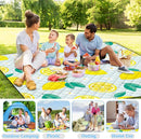 Extra Large Picnic Blanket Waterproof,80"x 80"Foldable Machine Washable Beach Blankets,Outdoor Blanket for 6-8 Adults,Picnic Mat Suitable for Indoor Crawling,Park Beach,Camping,Hiking,Travel(Lemon) by TinyTreasures Baby Boutique