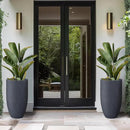Kante 24 Inch Tall Round Concrete Planter, Large Indoor Outdoor Plant Pots with Drainage Hole and Rubber Plug, Modern Decorative Garden Pots for Home Patio Porch, Charcoal by GreenHaven Gardens