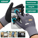 Kebada W2 Safety Work Gloves, Micro-Foam Nitrile Coated Gloves, Touchscreen,Ideal for Package Handling, Gardening, Construction, 1 Pair X-Large by GreenHaven Gardens