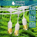 Banord Outdoor String Lights, 48FT Waterproof Patio Lights with 1W Dimmable LED Bulbs, White Hanging String Lights for Outdoor Backyard, Garden, Deck, Porch, Gazebo, Balcony, Camping, Party by GreenHaven Gardens