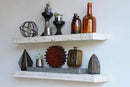 Urban Legacy Reclaimed Barnwood Planks | Floating Shelves for Wall w/Flush Mount Shelf Bracket Set Included | Set of 2 (White Wash, 30"x7"x 2") by CozyNest Decor