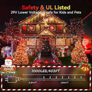 Hezbjiti 2 Pack 1000 LED 403 FT Christmas String Lights Outdoor, 8 Lighting Modes IP44 Waterproof Fairy Lights with Timer and Dimmable Function for Party Tree Decorations (Red, Clear Wire) by GreenHaven Gardens