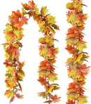 DearHouse 2 Pack Fall Garland Maple Leaf, 5.9Ft/Piece Hanging Vine Garland Artificial Autumn Foliage Garland Thanksgiving Decor for Home Wedding Fireplace Party Christmas (Light Green) by CozyNest Decor