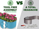 9-in-1 Galvanized Steel Raised Garden Bed // 8×2×1.5 ft Modular Planter for Gardening, Vegetables, Flowers // 18" Tall Metal Raised Garden Beds Outdoor (Teal) // Patented Design Planter Box by GreenHaven Gardens