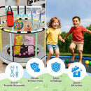 LAMERGE 55" 7-in-1 Round Trampoline for Kids Boys & Girls Ages 1-8, Indoor & Outdoor Trampoline for Fun, Adjustable Height Handrail ＆ Enclosed Safety Net ＆ Durable Designs for Toddlers Children by TinyTreasures Baby Boutique