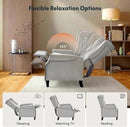 Softa Recliner Chair for Adults, Mid Century Wingback Pushback Accent Chair with Rivet Decoration, Tufted Upholstered Single Sofa Armchair for Living Room, Bedroom, Study (Fabric, Cream) by CozyNest Decor