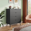 WLIVE 4 Drawer Dresser for Bedroom, Tall Wood Dresser, Modern Black Dressers with Sturdy Metal Handle, Small Chest of Drawers for Living Room, Hallway by CozyNest Decor
