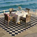 Lahome Checkered Dining Living Room Rug, 5x7 Washable Indoor Outdoor Easy Jute Rug, Farmhouse Neutral Diamond Non Slip Non Shedding Floor Carpet for Sunroom Deck Classroom Office by CozyNest Decor
