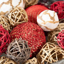 ANDALUCA Decorative Balls Bag Bowl Filler Home Decor (Red Gold) by CozyNest Decor