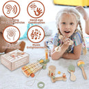 VINJOE Baby Musical Instruments-Toddler Montessori Wooden Musical Toys for Kids, Neutral Colors Percussion Instruments Set Early Learning Musical Toys for Preschool Educational Birthday Gifts by TinyTreasures Baby Boutique