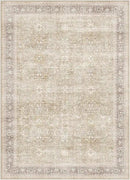DCX Machine Washable Brown and Beige Area Rug 5x7, Non Slip Stain Resistant Vintage Rug for Living Room Diningroom Bedroom Nursery, Soft Low Pile Large Carpet by CozyNest Decor