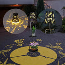 47.2'' Outdoor Metal Solar Floor Lamps with 2 Plant Stand Dragonfly Solar Lights Plant Stand Waterproof Solar Powered Outdoor Lantern Garden Decorative Light for Pathway Patio Porch Deck Yard by GreenHaven Gardens