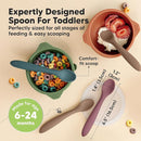 KeaBabies Silicone Baby Spoons, Self Feeding 6-12 months - 3-Pack Baby Weaning Eating Utensils, Toddler First Food Training Spoon, Infant, Kids Feeding Supplies Essential Set, Dishwasher-safe (Rocky) by TinyTreasures Baby Boutique