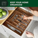 ROYAL CRAFT WOOD Luxury Bamboo Kitchen Drawer Organizer - Silverware Organizer - Utensil Holder and Cutlery Tray with Grooved Drawer Dividers for Flatware and Kitchen Utensils (9 Slot, Brown Bamboo) by CozyNest Decor