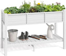 YITAHOME 48x18x30in Raised Garden Bed, Weather Resistant Poly Lumber Planter Box with Legs & Storage Shelf, Elevated Garden Bed for Yard, Garden, Balcony - White by GreenHaven Gardens