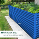 Land Guard 8x4x3ft Rectangular Galvanized Raised Garden Beds, Large-Capacity Metal Planter Box Outdoor, Durable Deep Raised Garden Bed 3ft Tall, Raised Beds for Gardening Vegetables, Royal Blue by CozyNest Decor