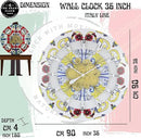 The Gears Clock Wall Clock Italy Collection with Moving Gears (Praiano, 36 inch Round) by CozyNest Decor