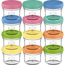 KeaBabies 12pk 4oz Glass Baby Food Containers with Lids - Leak-Proof, Microwavable Small Glass Jars, Baby Purees & Toddler Snack Storage Containers, BPA-Free, Dishwasher & Freezer Safe (Kea) by TinyTreasures Baby Boutique