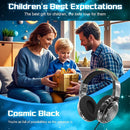 QearFun Kids Headphones Wired with Mic, 85/94dB Safe Volume Limit, Foldable Over Ear, Tangle-Free Cord & Sharing Port, Wired On-Ear Headset for School, Chromebook, Tablet, Travel - Boys & Girls by TinyTreasures Baby Boutique