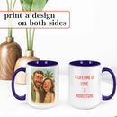 Personalized Coffee Mug, Custom Photo Caricature Gift, Funny Customized Coffee Gift for Men & Women, Custom Mugs with Pictures, Navy 15oz Father's Day Mug by TinyTreasures Baby Boutique