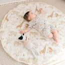 Crane Baby Safari Baby Tummy Time Activity Mat 40"X40", Reversible Floor Play Mat for Boys and Girls, Jungle Nursery Decor by TinyTreasures Baby Boutique