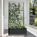 Casaphoria Metal Raised Garden Bed with Trellis and Wheels, 72"x35"x16" Planter Box for Climbing Plants, Vegetables & Vines, Features Drainage Holes and Privacy Screen (Black-Grid) by GreenHaven Gardens