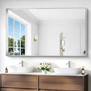 Silver Bathroom Mirror, 36x60 Inch Rectangular Deep Frame Mirror, Large Wall Mounted Bathroom Vanity Mirror Over Sink for Bedroom,Restroom, Living Room, Hangs Vertically or Horizontally by CozyNest Decor