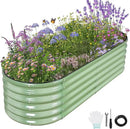 Galvanized Raised Garden Bed Outdoor- Raised Beds for Gardening| Metal Planter Box, Steel Raised Garden Bed Kit with Safety Edging and Gloves for Vegetables, Flower, Herbs (6x2x1.4FT, Green) by GreenHaven Gardens