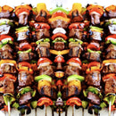 Antallcky 12 Pack Kabob Skewers BBQ Barbecue Skewers Stainless Steel Sticks Heavy Duty Large Wide Reusable with Nonslip Ring Handle Ideal for Shish Kebab Chicken Shrimp and Vegetables (22 inch) by GreenHaven Gardens