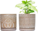 6 Inch Indoor Plant Pots with Drainage Holes and Saucers, Ceramic Planter for Plants, Flower Pot - Set of 2 by CozyNest Decor