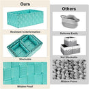 Woven Storage Baskets, Storage Bins, Cube Basket Container Baskets Storage Boxes Organizers for Clothes /Shelves/ Closet, Set of 6 (Aqua) by TinyTreasures Baby Boutique