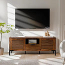 Bme Millie Solid Wood TV Stand for TVs up to 65 Inches, Modern Farmhouse TV Stand with Rustic Charm, TV Stands for Living Room, Chestnut by CozyNest Decor