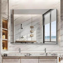 Silver Bathroom Mirror, 48"X36" Rectangle Mirrors for Wall Metal Frame, Bathroom Rectangular Mirror Modern Wall Mirror for Bedroom Living Room, Hangs Horizontal or Vertical by CozyNest Decor