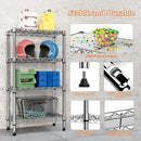 1000 lbs 4 Tier Shelf Metal Storage Shelves Wire Rack Closet Organizers with PP Board for Garage Kitchen Bathroom Laundry Chrome 11.8" D x 21.7" W x 39.5" H by CozyNest Decor