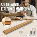 72x8x3 Fireplace Mantel - Handcrafted Hollow Rustic Solid Wood Wall Mounted Floating Shelf with Invisible Heavy Duty Wood Bracket (Natural Wood) by CozyNest Decor