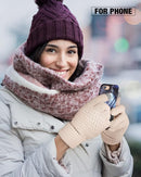Geyoga 2 Pairs Women's Winter Touch Screen Gloves Soft Warm Fleece Lined Knit Elastic Cuff Winter Texting Gloves by TinyTreasures Baby Boutique