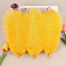 THARAHT Golden Yellow Ostrich Feathers 24pcs Natural Bulk 8-10Inch 20cm-25cm for Crafts Wedding Party Centerpieces Halloween and Home Decoration Feathers by CozyNest Decor