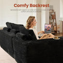 ovios 105” Modular Sectional Sofa with Thicken Seat Cushion, Cloud Couch with Deep Seat, Modern L-Shape Sofas Couches with Chaise,Upholstered Couches for Living Room Bedroom,Black by CozyNest Decor
