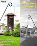 iBorn Bird Feeders for Outdoors, All Metal Mesh Tube, Holding Bird Seed for Outside Feeders,18cm Large Roof, Copper, 2.8lb(Seed is not Included) by CozyNest Decor