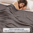 PHF Cooling Waffle Blanket King Size, Lightweight 60% Rayon Derived from Bamboo & 40% Cotton Breathable Blanket for Hot Sleepers, Soft and Luxury for Bed Couch and Sofa, 104"x90", Dark Grey by CozyNest Decor